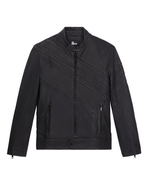 Blouson biker en Cuir noir