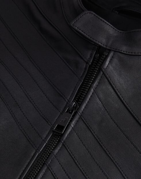 Blouson biker en Cuir noir