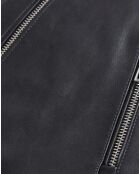 Blouson en Cuir avec détails matelassés noir