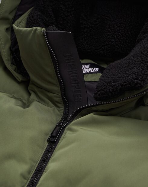 Doudoune à capuche sans manches kaki