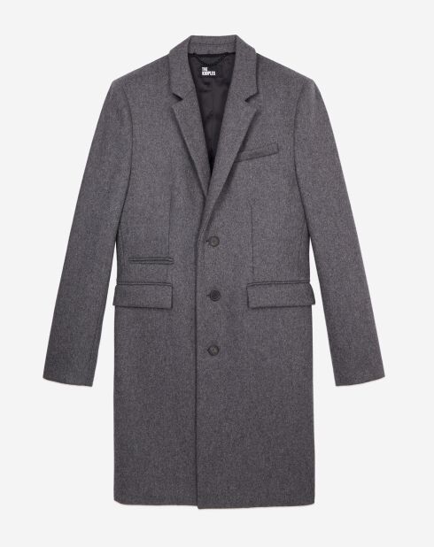 Manteau long en Laine mélangée gris