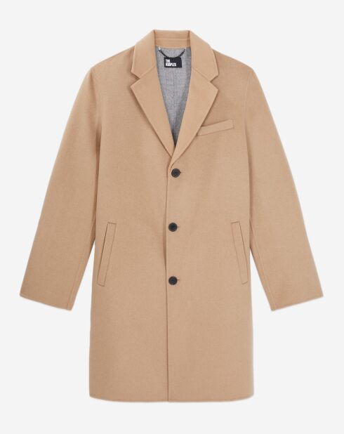 Manteau long en mélange de Laine beige