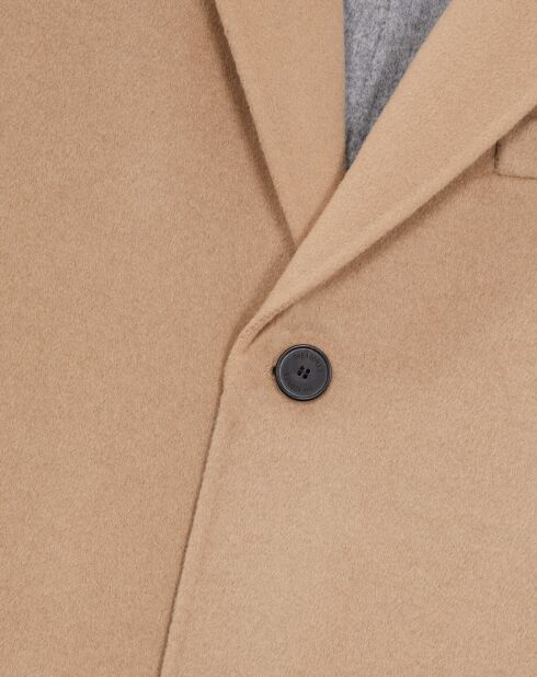 Manteau long en mélange de Laine beige