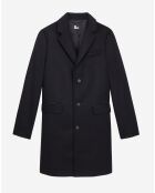 Manteau long  en Laine & Cachemire noir