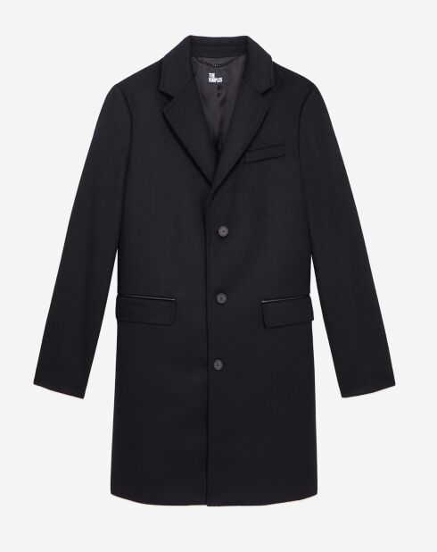 Manteau long  en Laine & Cachemire noir
