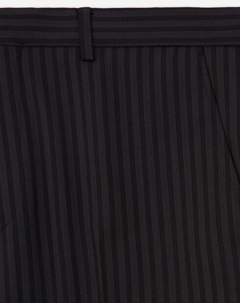 Pantalon de costume en Laine à rayures noir