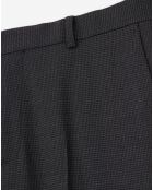 Pantalon de costume en Laine pied-de-poule noir