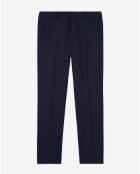 Pantalon de costume en Laine pied-de-poule bleu