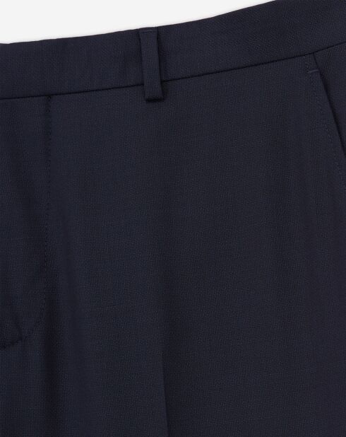 Marineblauwe kostuumbroek van 100% wol