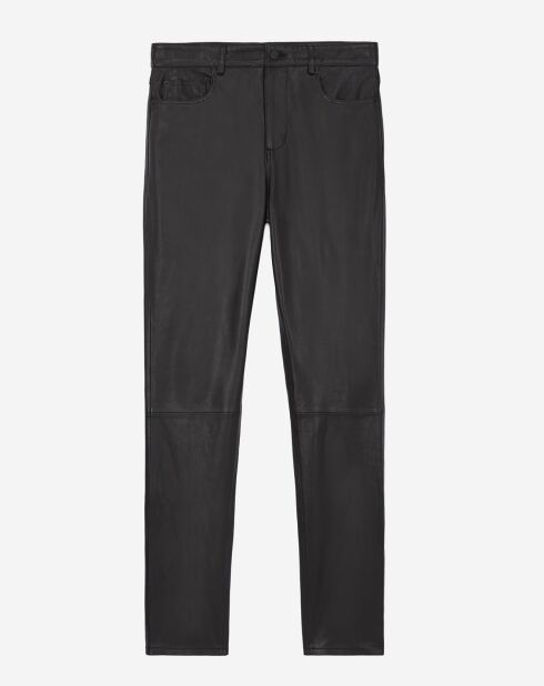 Pantalon slim en Cuir noir