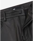 Pantalon slim en Cuir noir