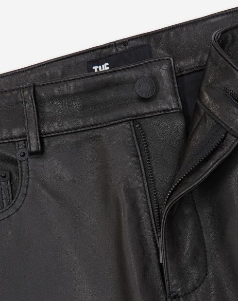 Pantalon slim en Cuir noir