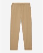 Pantalon taille élastique beige