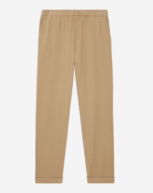 Pantalon taille élastique beige