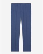 Pantalon de Costume en Laine texturé bleu
