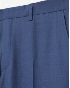 Pantalon de Costume en Laine texturé bleu