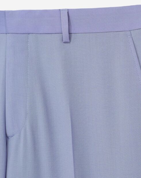 Pantalon de Costume 100% Laine fil à fil bleu