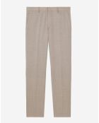 Pantalon de Costume 100% Laine fil à fil beige