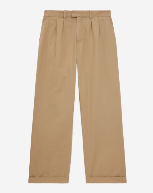Pantalon taille basse camel