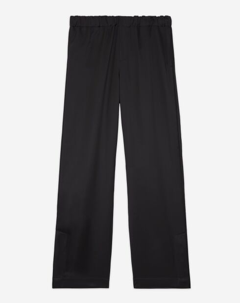 Pantalon effet satin noir