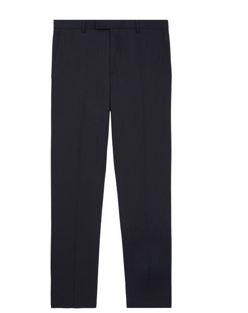 Pantalon de Costume 100% Laine Prince de Galles bleu marine