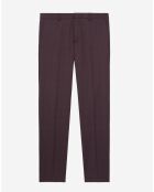 Pantalon de Costume en Laine à carreaux rouge