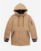 Parka à capuche beige