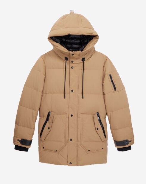 Parka à capuche beige