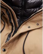 Parka à capuche beige