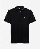 Polo slim col officier noir
