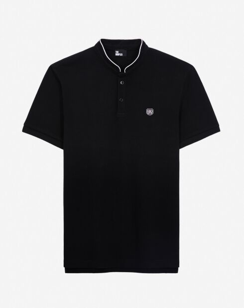 Polo slim col officier noir