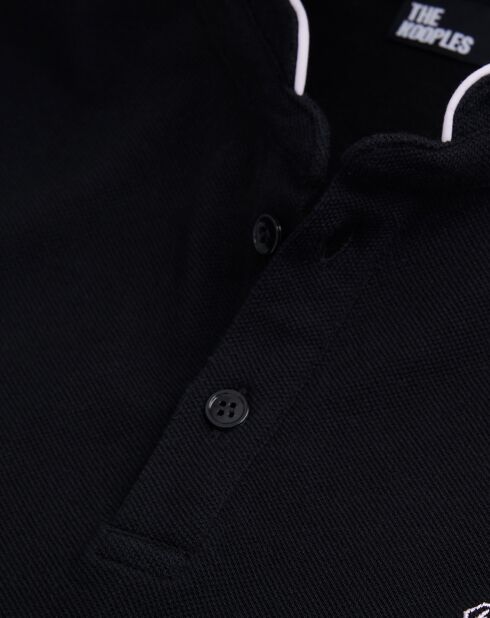 Polo slim col officier noir