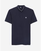 Polo slim col officier bleu marine