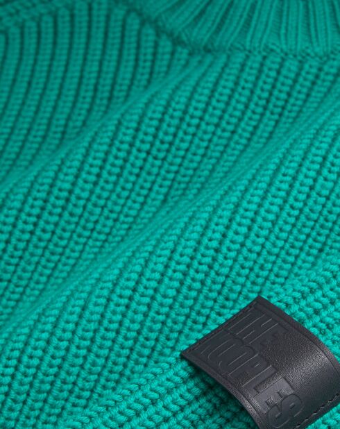 Pull en maille côtelée vert