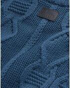 Pull en Laine torsadée bleu