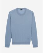 Pull en Laine mérinos bleu