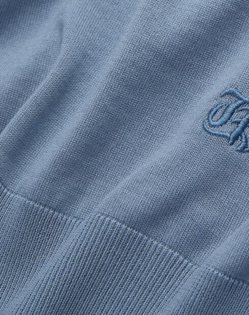 Pull en Laine mérinos bleu