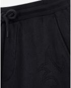 Short molletonné avec broderies Western noir
