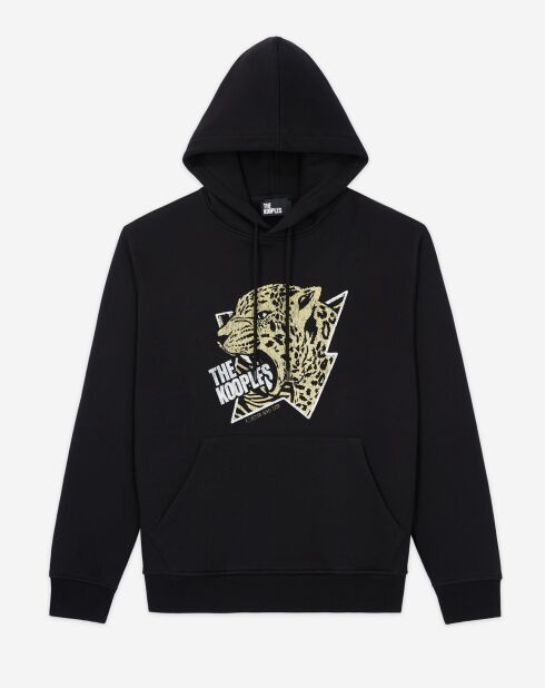 Sweat à capuche sérigraphié tigre noir