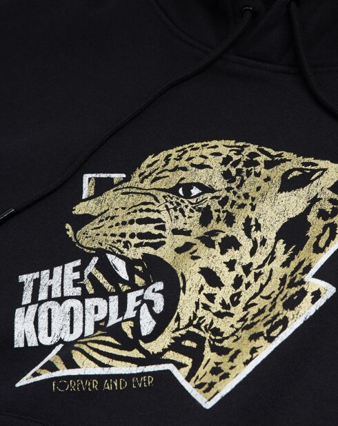 Sweat à capuche sérigraphié tigre noir