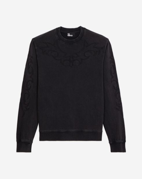 Sweat avec broderie Western noir