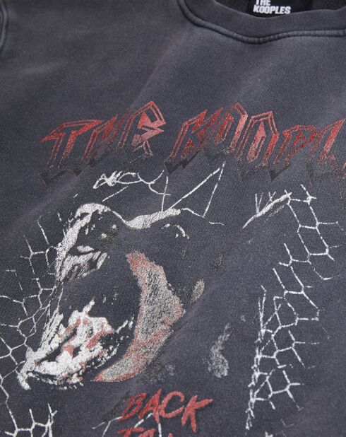 Sweat avec sérigraphie Barking dog noir