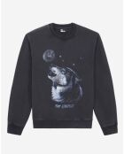 Sweat avec sérigraphie Wolf noir