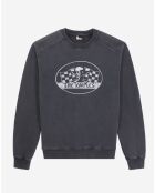 Sweat avec sérigraphie Racing Skull noir