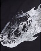 Sweat avec sérigraphie Flaming wheel noir