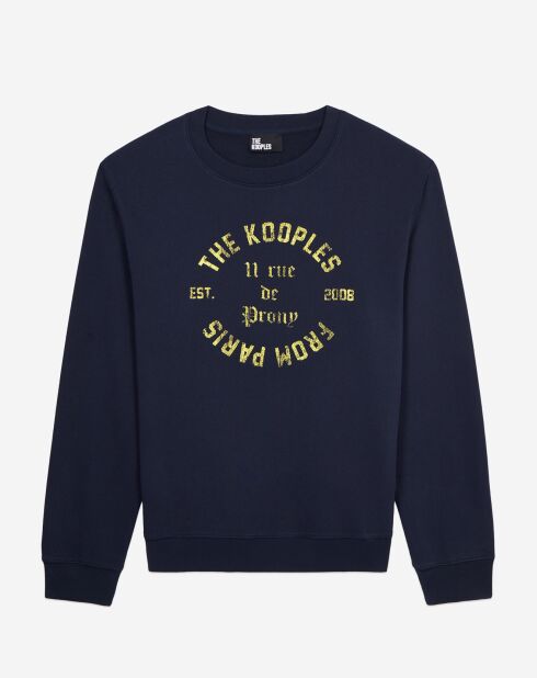 Sweat avec sérigraphie bleu marine