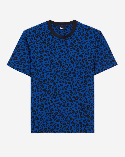 T-Shirt léopard bleu