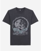 T-Shirt avec sérigraphie Vintage Skull noir