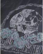 T-Shirt avec sérigraphie Vintage Skull noir