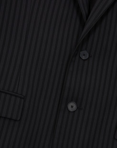 Veste de costume en Laine à rayures noire